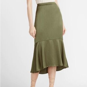 Express Olive Midi Skirt